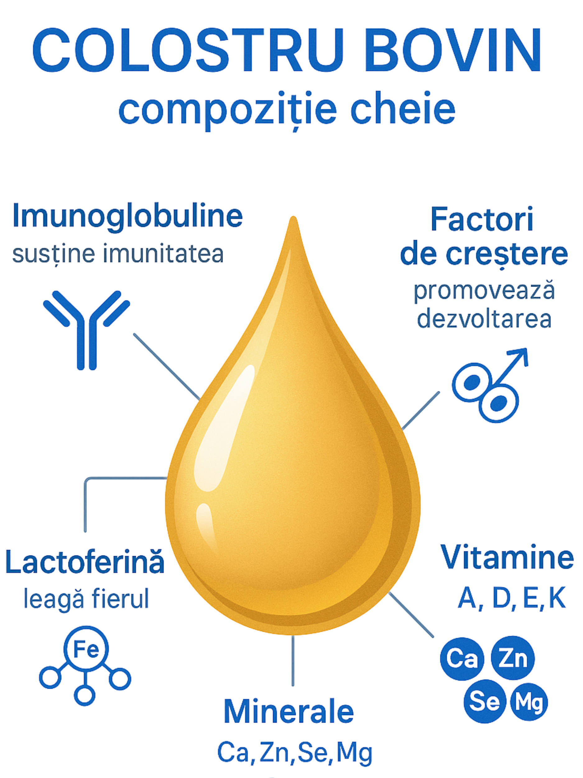 Diagrama componentelor bioactive din colostru