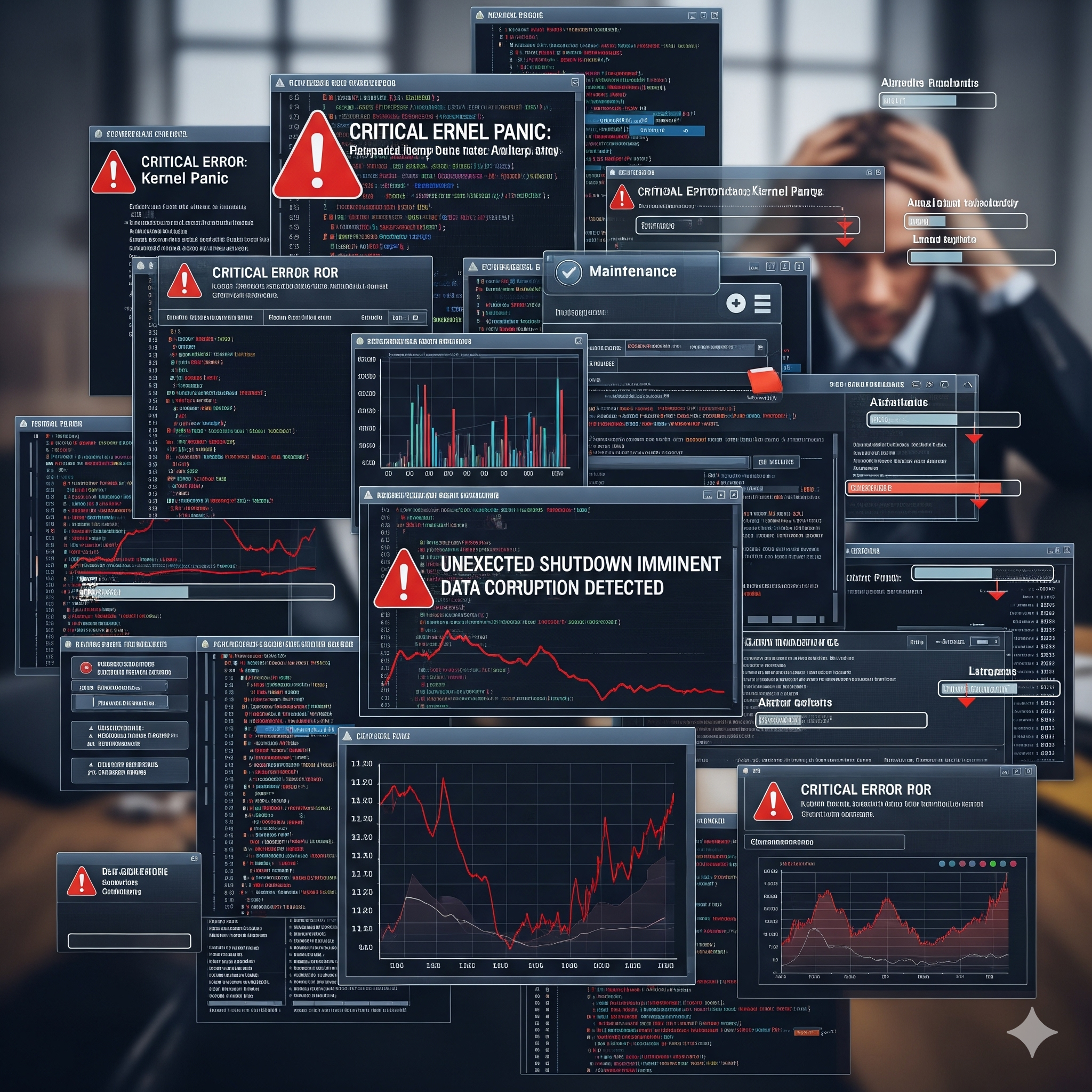 Sistem de operare cu ferestre de alertă și erori, metaforă pentru funcțiile organismului