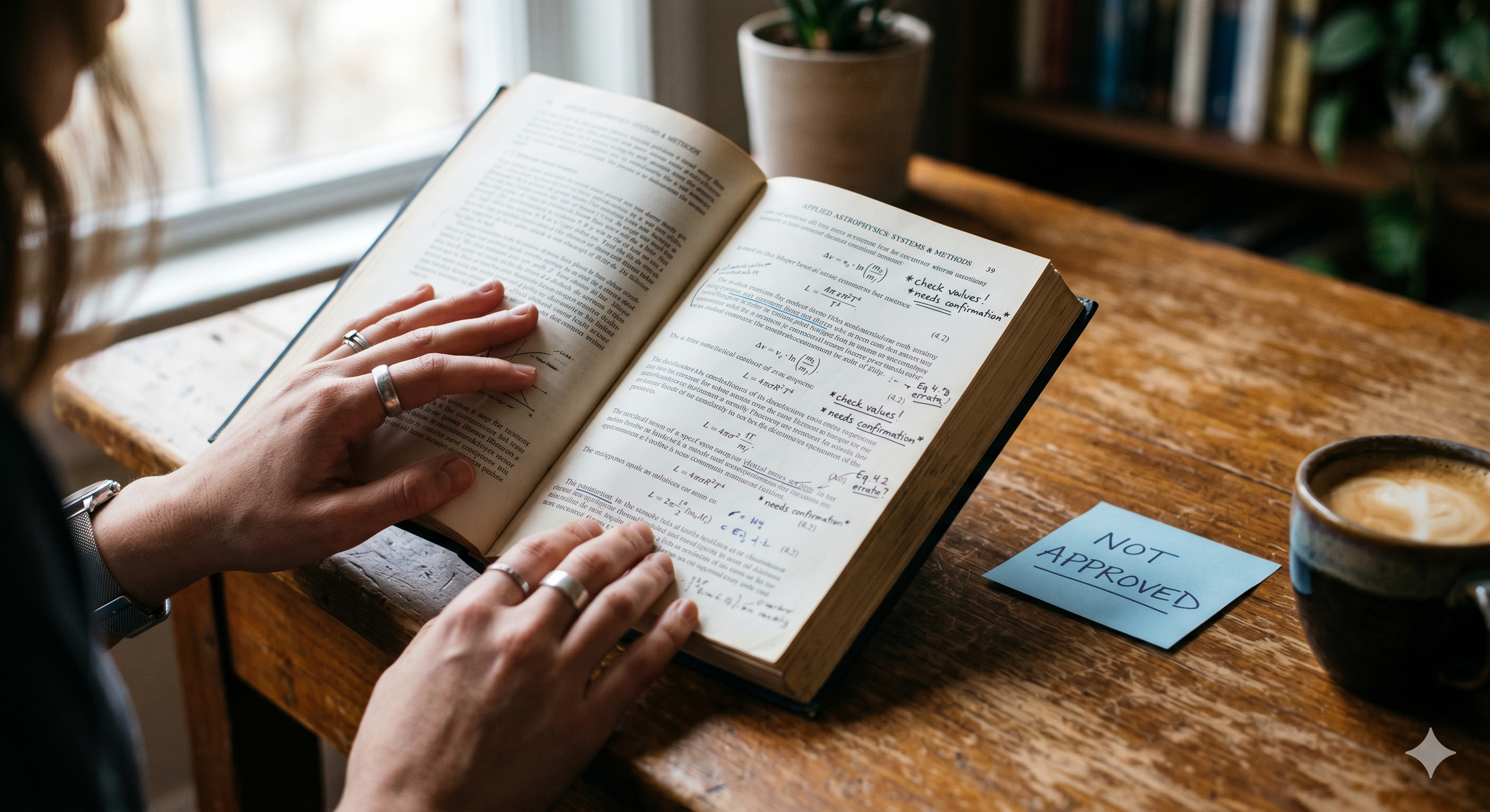 Persoană studiind cărți și date științifice — curiozitate intelectuală autentică